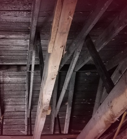 Fire and Smoke Damage in a Home Attic